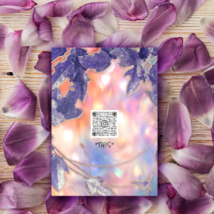 BRIDAL HOLOGRAPH MODERN LEAFS WREATH QR LOGO INVITATION