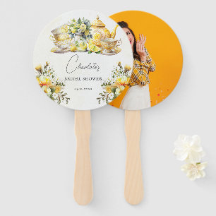 Bridal Lemon Tea Party Vintage Photo Hand Fan