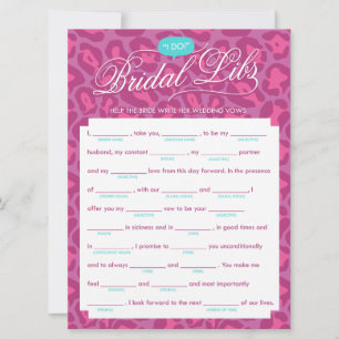 Bridal Libs Bachelorette Party Game Card (leopard)