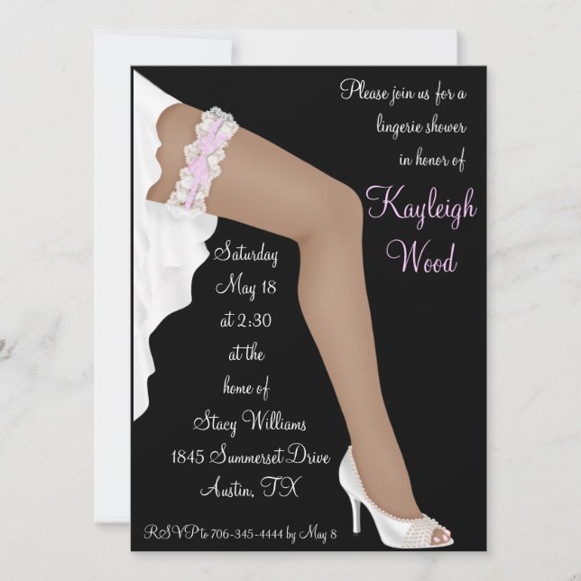 Bridal Lingerie Shower Personalised Ethnic Invitation (Front)