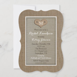 Bridal Luncheon Invitations - Burlap Look