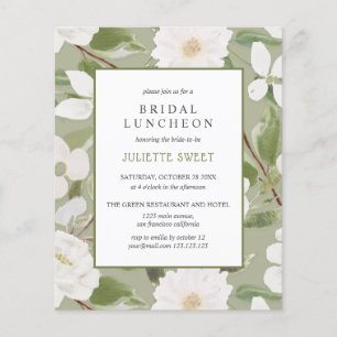 Bridal Luncheon   White Flowers leaves green