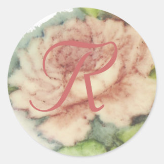 Bridal Monogram Sticker-Cust. Classic Round Sticker