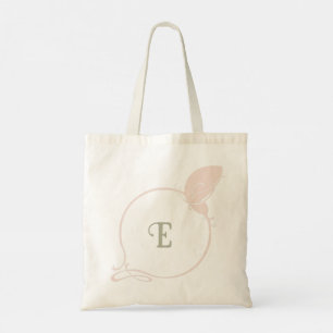 Bridal Party Art Nouveau Pink Butterfly Initials Tote Bag