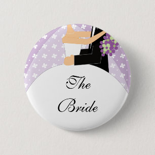Bridal Party Bride To Be Button / Pin Floral