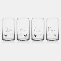 Bridal Party bridesmaid Butterfly custom name