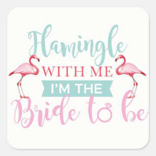 Bridal Party Custom Pink Flamingle Bride Stickers