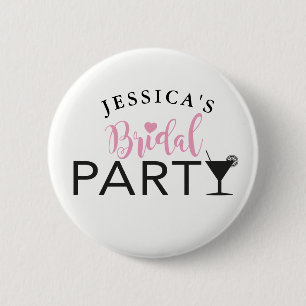 Bridal Party Custom Team Bride Cocktail Badges Pin