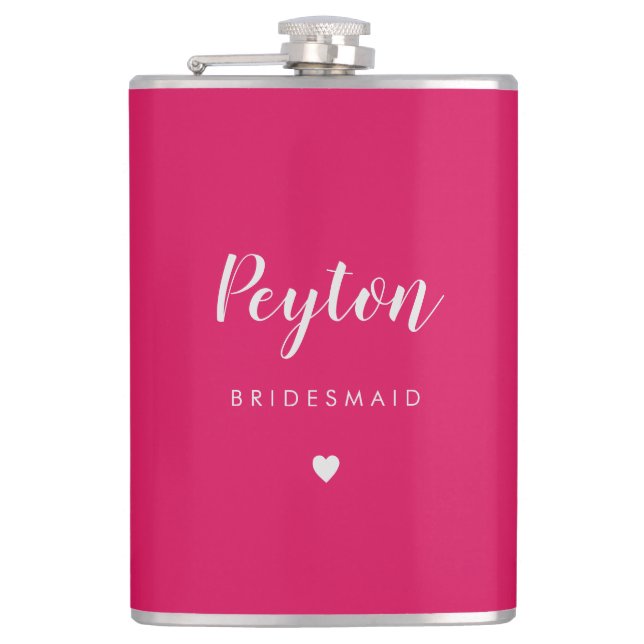 Bridal Party EDITABLE COLOR Personalised Flask (Front)