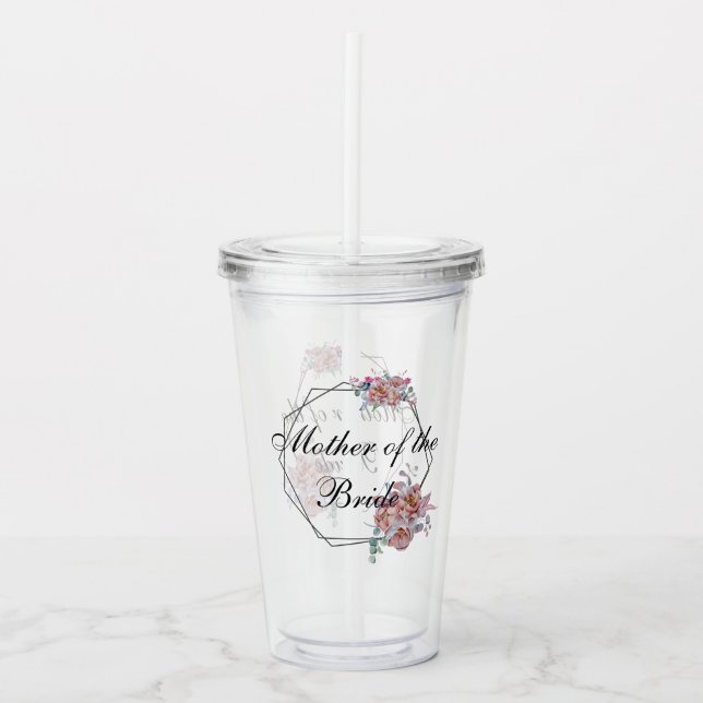 Bridal Party Gift Customise Mother of the Bride Acrylic Tumbler (Front)