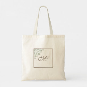 Bridal Party Green French Fleur de Lis Monogram Tote Bag