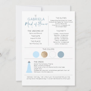 Bridal Party Maid of Honour Proposal & Information