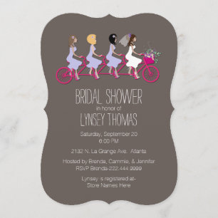 Bridal Party on Bike Bridal Shower Invitation