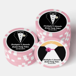 Bridal Party Poker Black Tuxedo & Wedding Dress Chips