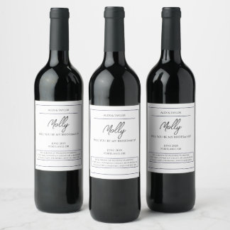 Bridal Party Proposal Wine Label
