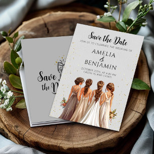 Bridal Party Save the Date Wedding Invitation