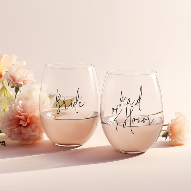 Bridal Party Wine Glass Set Personalised (Creator Uploaded)