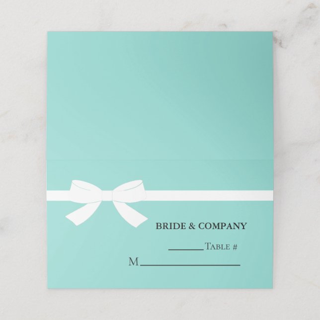 Bridal Personalised Thank You Party Table Place Card (Outside Unfolded)