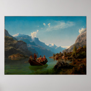 Bridal Procession on the Hardangerfjord Poster