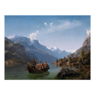 Bridal Procession on the Hardangerfjord Poster