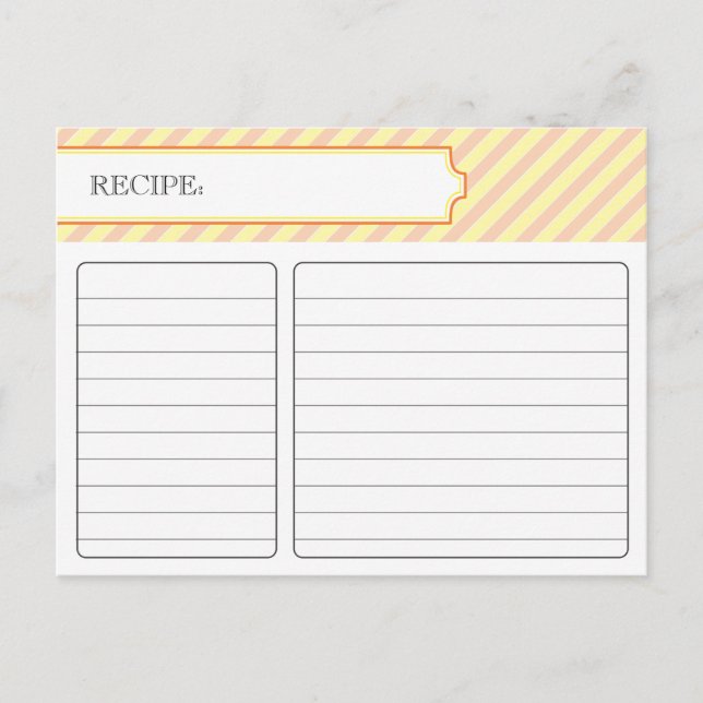 Bridal Recipe Card - Orange and Yellow (Front)