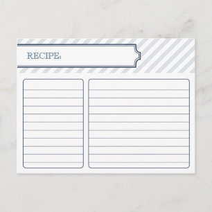 Bridal Recipe Card     Peacock Blue