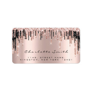 Bridal RSVP Kiss Rose Lips Sparkly Glitter Makeup Label