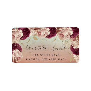 Bridal RSVP Wedding Event Floral Rose Marsala Blue Label