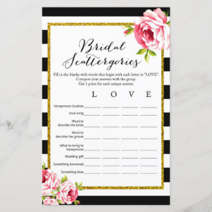 Bridal Scattergories - Bridal Shower Game