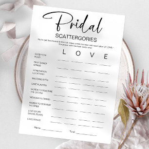 Bridal Scattergories Bridal Shower Game Invitation