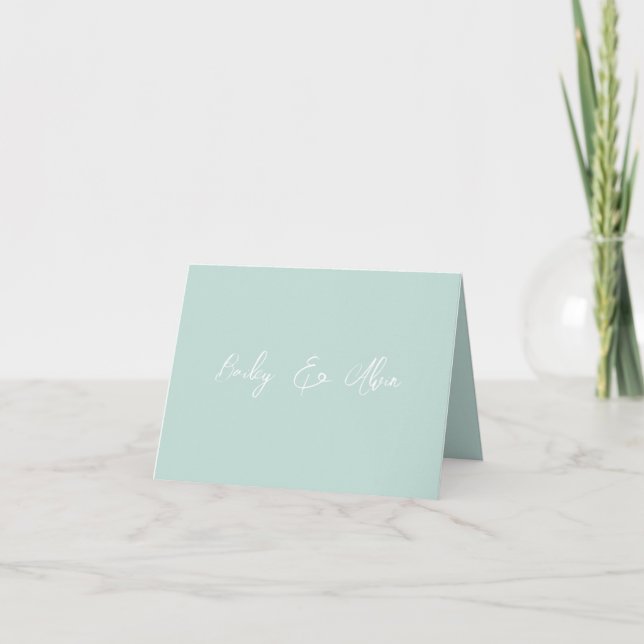 Bridal Seaglass Solid Personalised Note Card (Front)