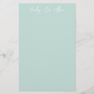 Bridal Seaglass Solid Personalised Stationery