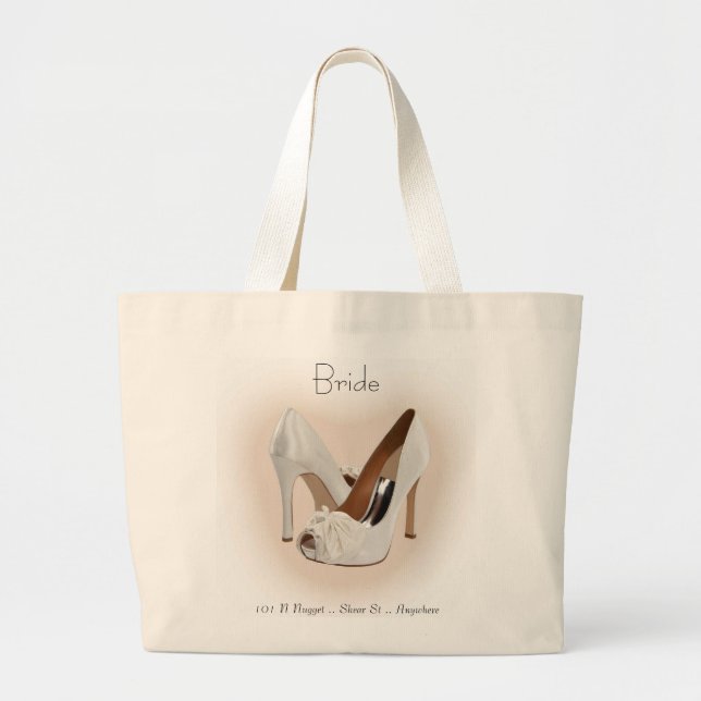 Bridal Shoe Bag Custom Tote (Front)