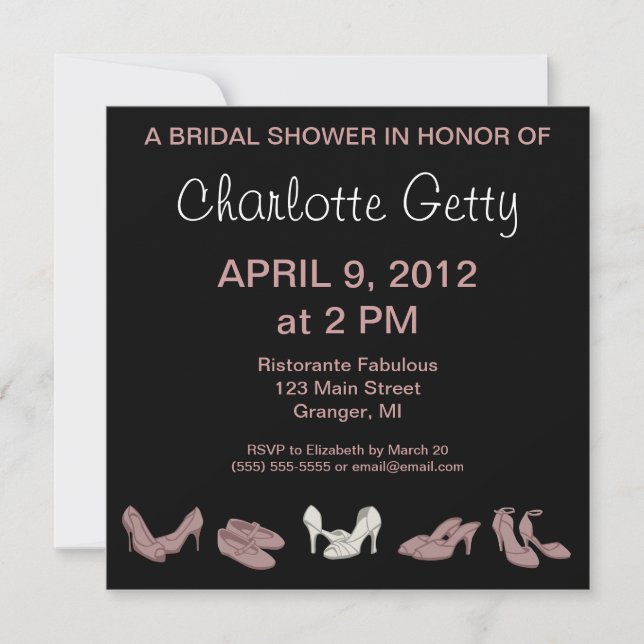 Bridal Shoes Bridal Shower Invitations (Front)