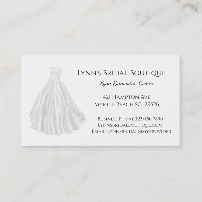 Bridal Shop Business Card (Front)