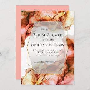 BRIDAL SHOWER   Abstract Watercolor Autumn Colour  Invitation