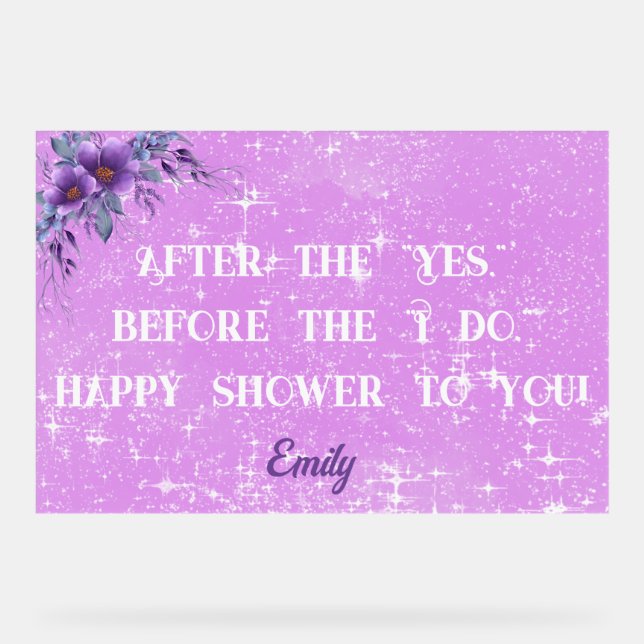 Bridal shower Acrylic Sign (Front)