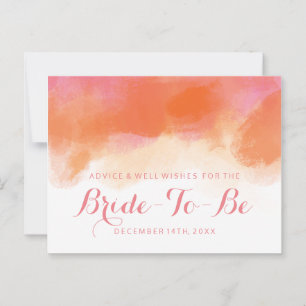 Bridal Shower Advice Blush Pink Coral Watercolor