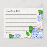 Bridal Shower Advice Bride Blue Hydrangea Floral