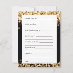 Bridal Shower Advice Cards Gold Lights