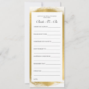 Bridal Shower Advice Cards Gold Paint Look