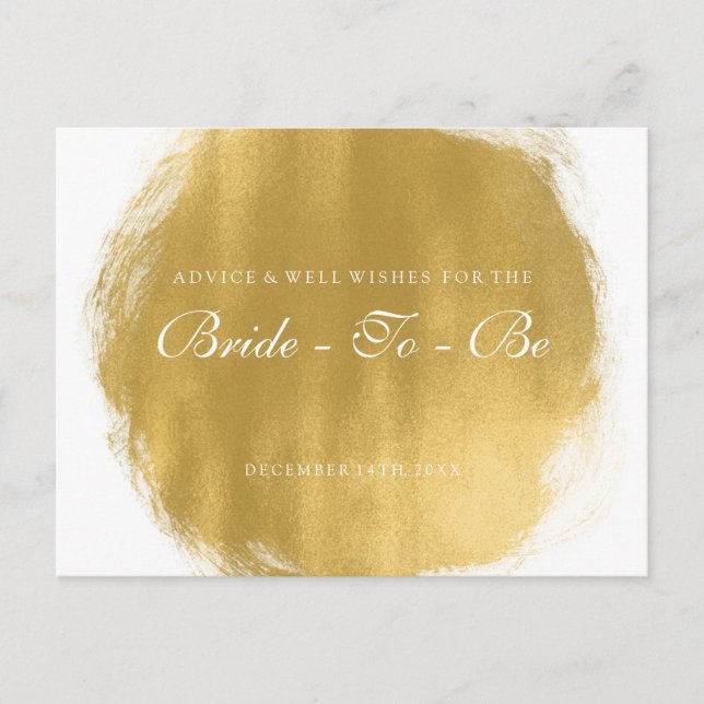 Bridal Shower Advice Cards Gold Paint Look (Front)