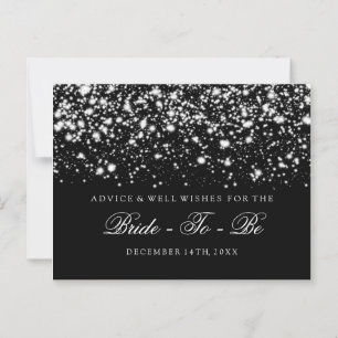 Bridal Shower Advice Cards Silver Midnight Glam
