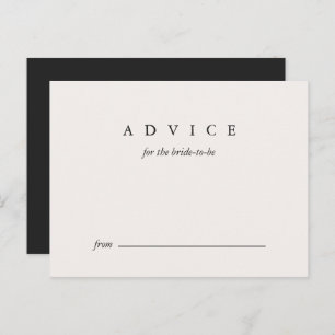 Bridal Shower Advice for the Bride Black and Taupe