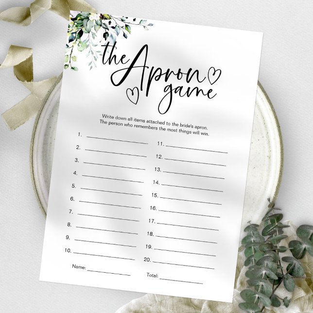 Bridal Shower Apron Memory Game Invitation (Creator Uploaded)