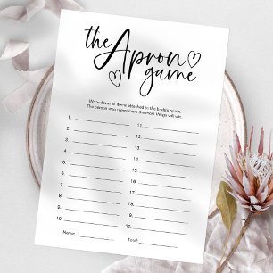 Bridal Shower Apron Memory Game Invitation