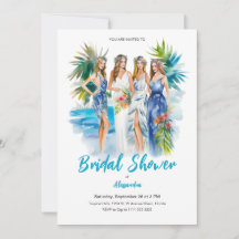 Bridal Shower at the Beach Watercolor Wedding
