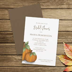 Bridal Shower Autumn Fall Elegant Pumpkins Cute  Invitation