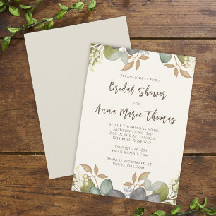 Bridal Shower Autumn Leaves Wedding Foliage Invitation