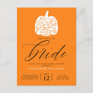 BRIDAL SHOWER   Autumn Pumpkin Postcard